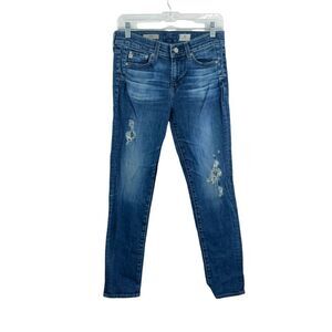 AG Jeans Adriano Goldschmied Womens 25 The Beau Slouchy Skinny Distressed Ripped